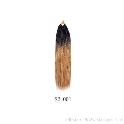 Hot sell 24 inch 20stands ombre synthetic braiding hair senegalese   crochet braid hair ombre braids